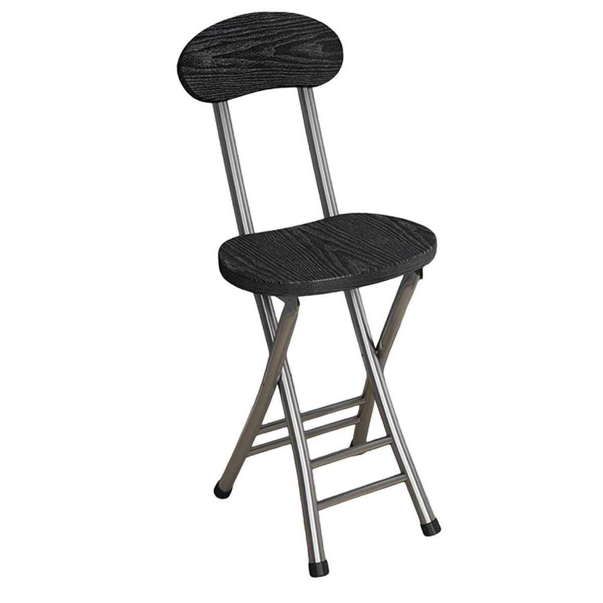 18 Inch Black Folding Bar Stool with Backrest and Footrest X713118