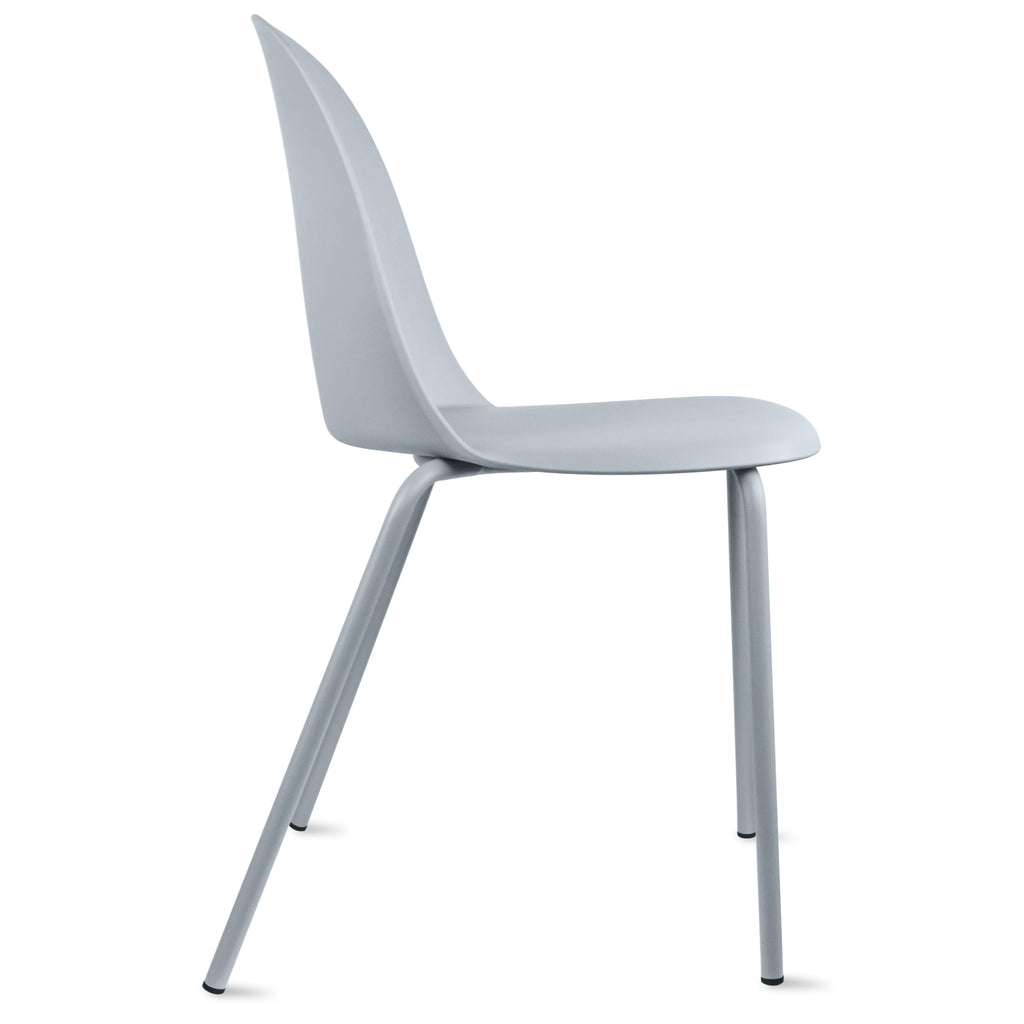 Grey Plastic Dining Chair with Metal Legs M30397
