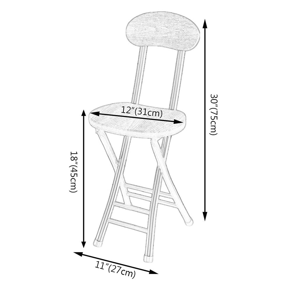 18 Inch Black Folding Bar Stool with Backrest and Footrest X713118