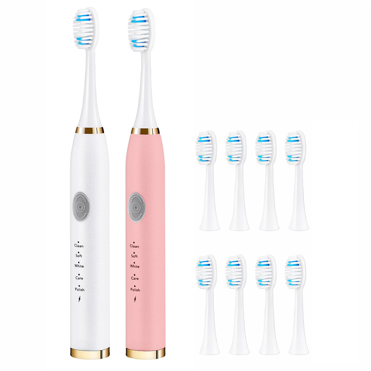 2 Pack Electric Toothbrush with 10 Replacement Brush Head H1962
