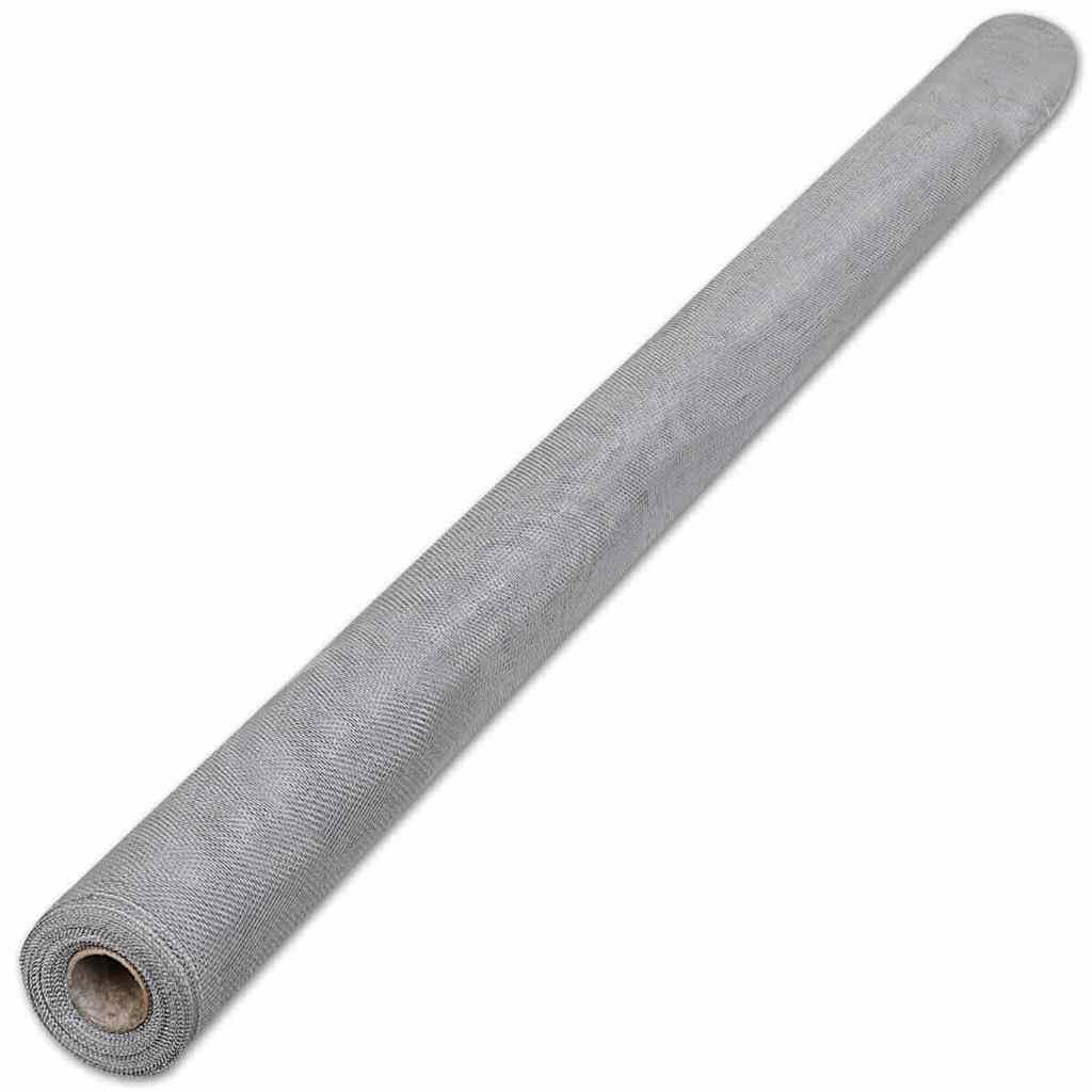 Aluminum Mesh Screen 39.4x196.9 Inches Silver E20899