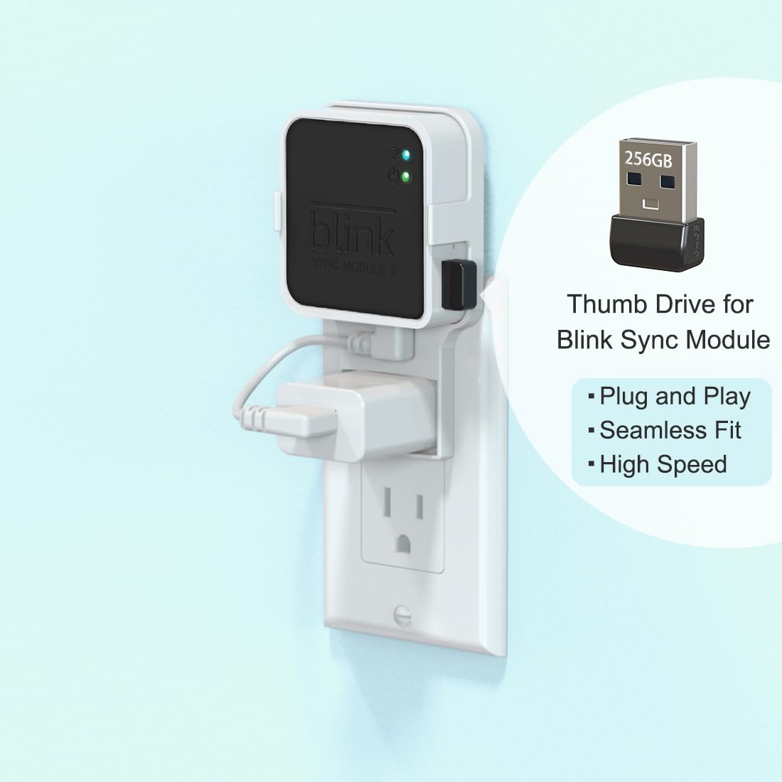 256GB USB Flash Drive with Outlet Wall Mount I95829