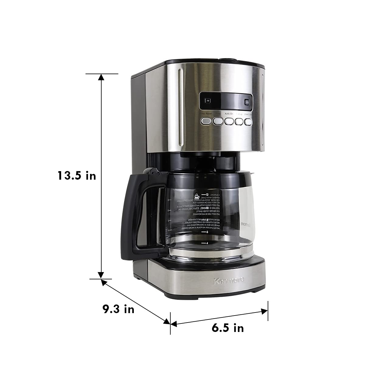 12 Cup Programmable Drip Coffee Maker with Glass Pot, Black U998017