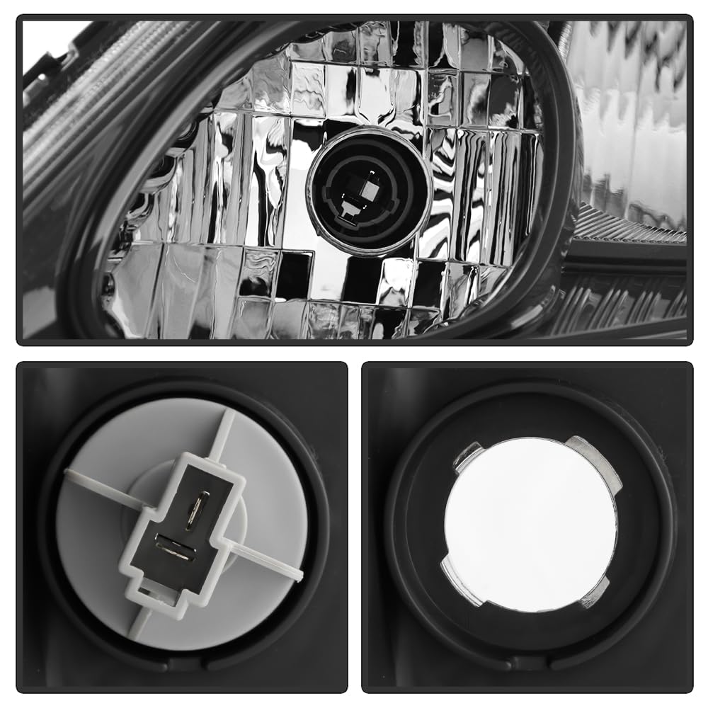 Grey Housing Headlights Pair Set Driver & Passenger Side W93319