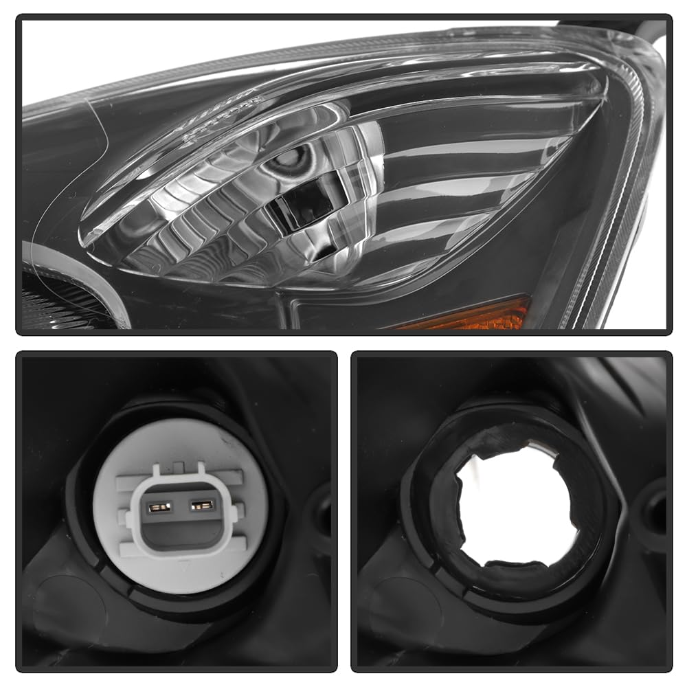 Grey Housing Headlights Pair Set Driver & Passenger Side W93319
