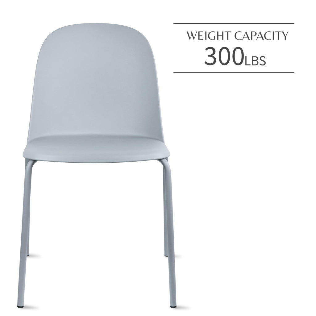 Grey Plastic Dining Chair with Metal Legs M30397