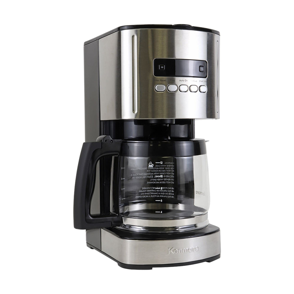 12 Cup Programmable Drip Coffee Maker with Glass Pot, Black U998017
