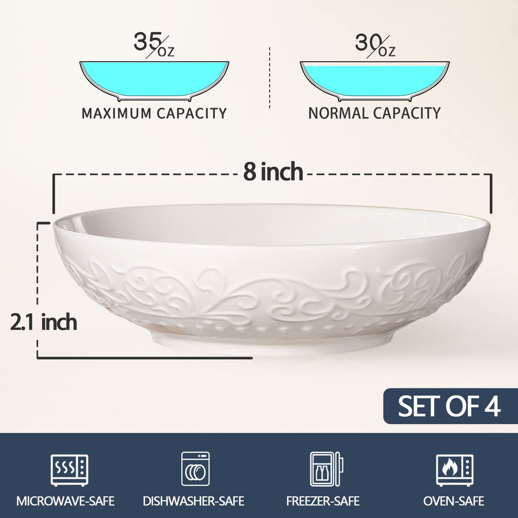 42oz Ceramic Ramen Bowl Set of 4 H4105