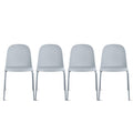 Grey Plastic Dining Chair with Metal Legs M30397
