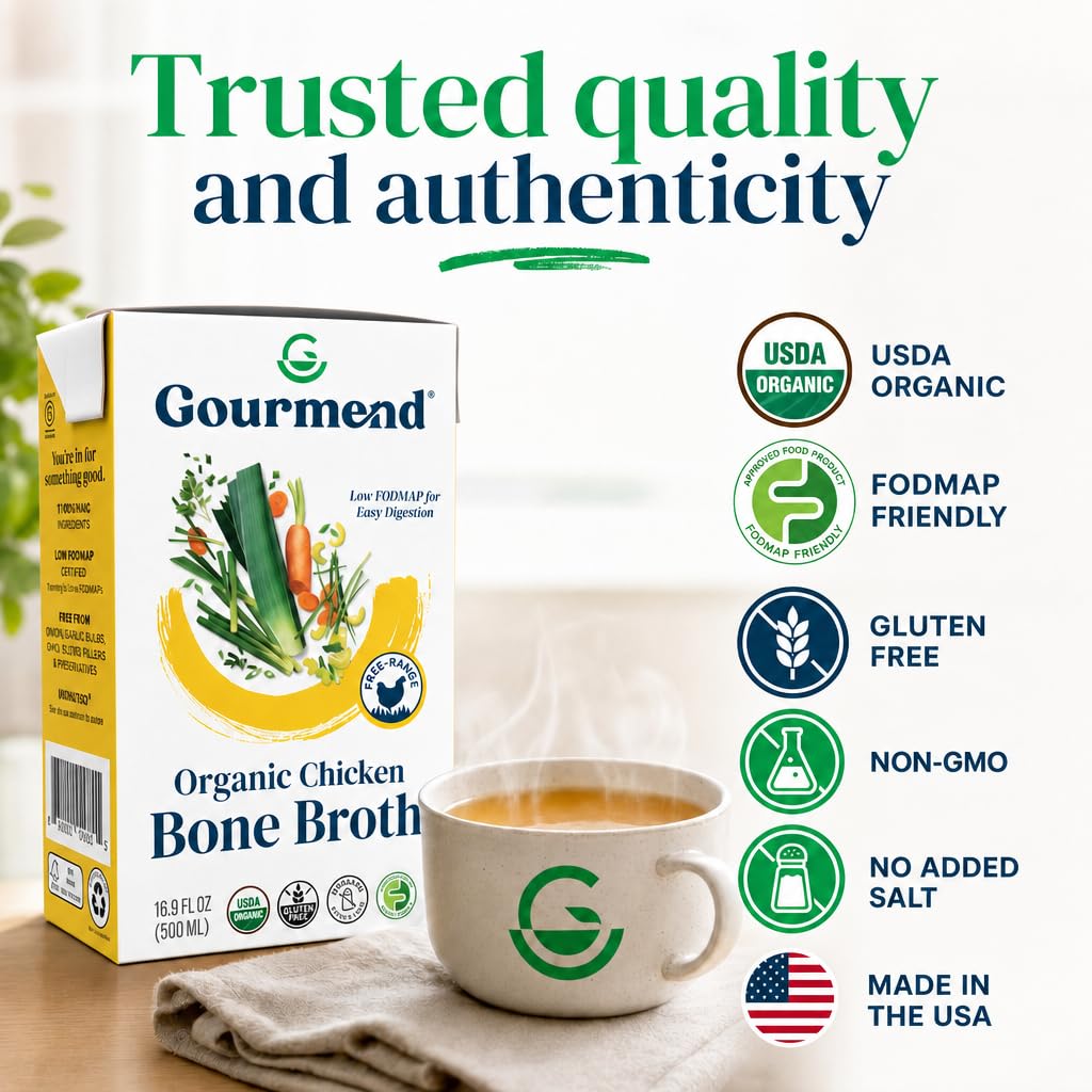 Organic Unsalted Chicken Bone Broth 16.9oz 3 Pack A11142