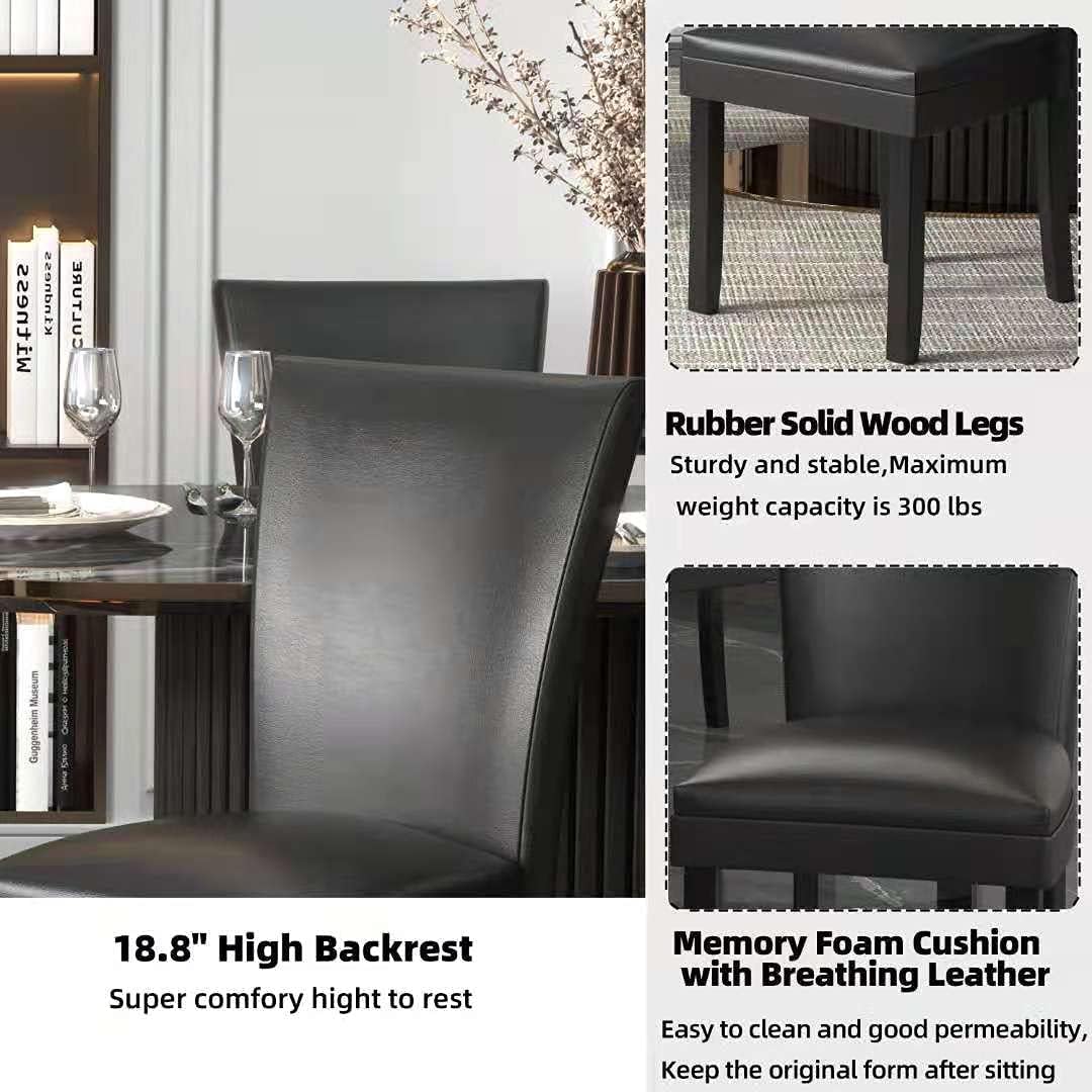 Set of 6 Solid Wood Upholstered Dining Chairs P869715
