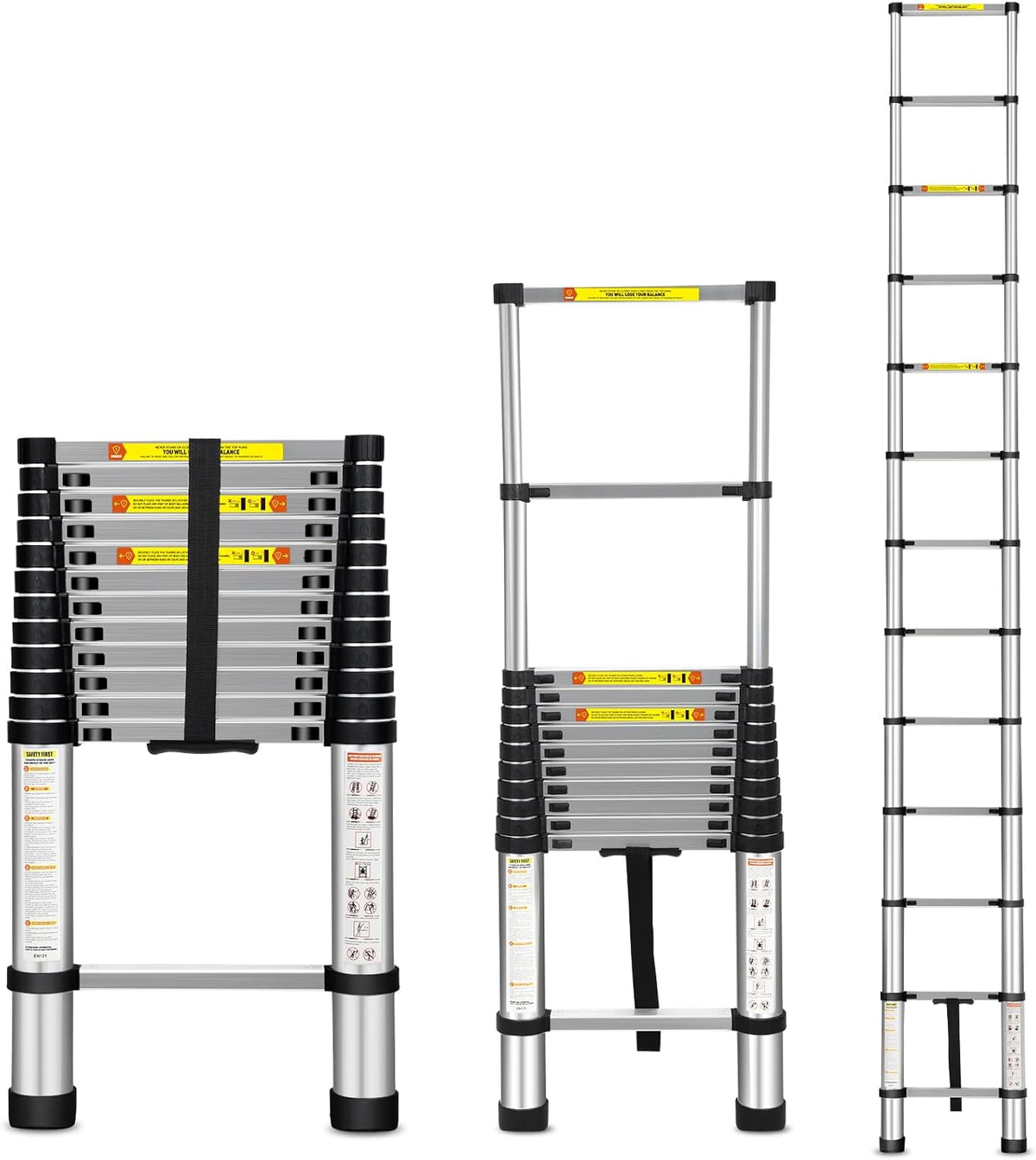 16.5FT Aluminum Telescoping Ladder 300 lbs E273995