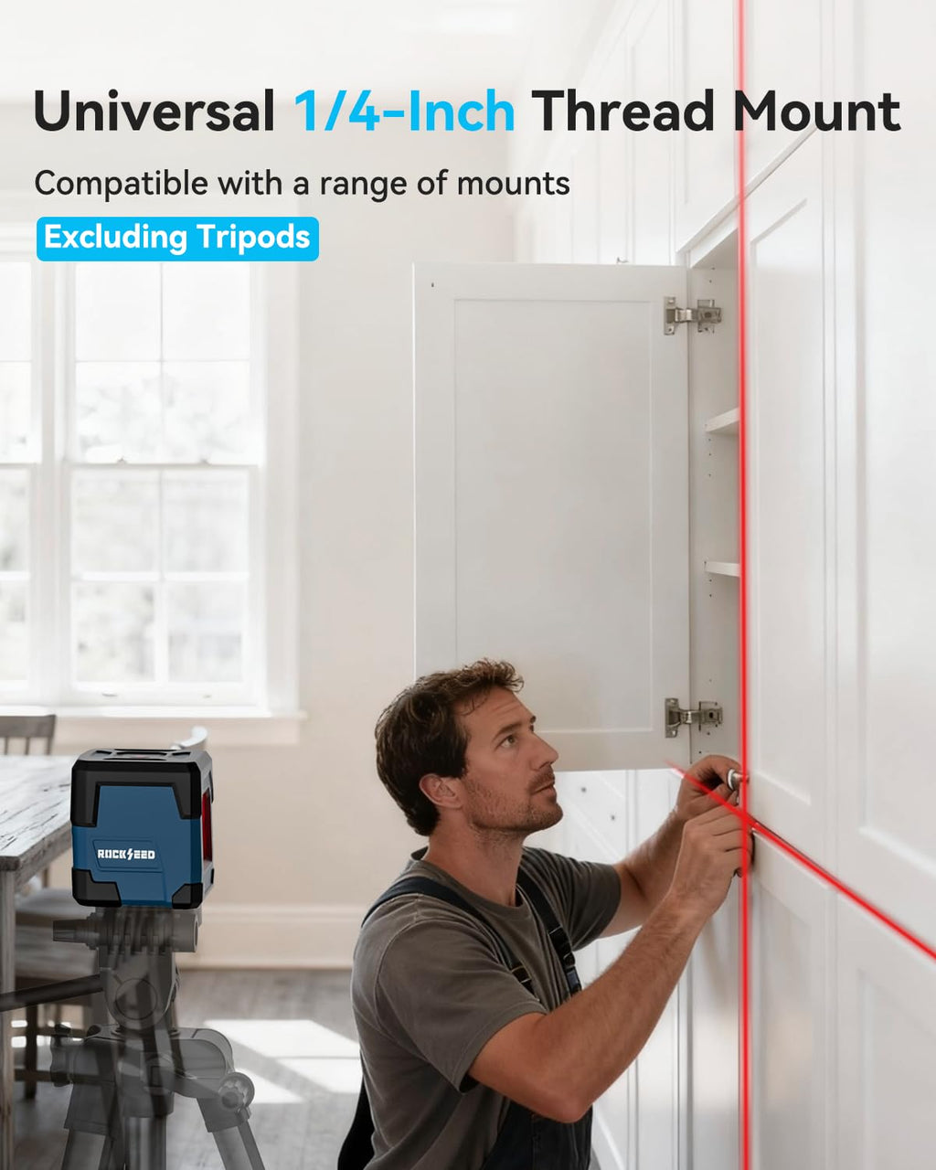 Cross Line Laser Level with Self-Leveling, Vertical and Horizontal Line, 360 Degree, Carrying Pouch, Battery Included B5872
