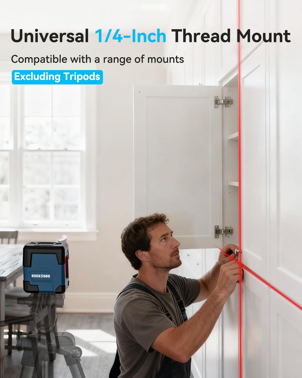 Cross Line Laser Level with Self-Leveling, Vertical and Horizontal Line, 360 Degree, Carrying Pouch, Battery Included B5872