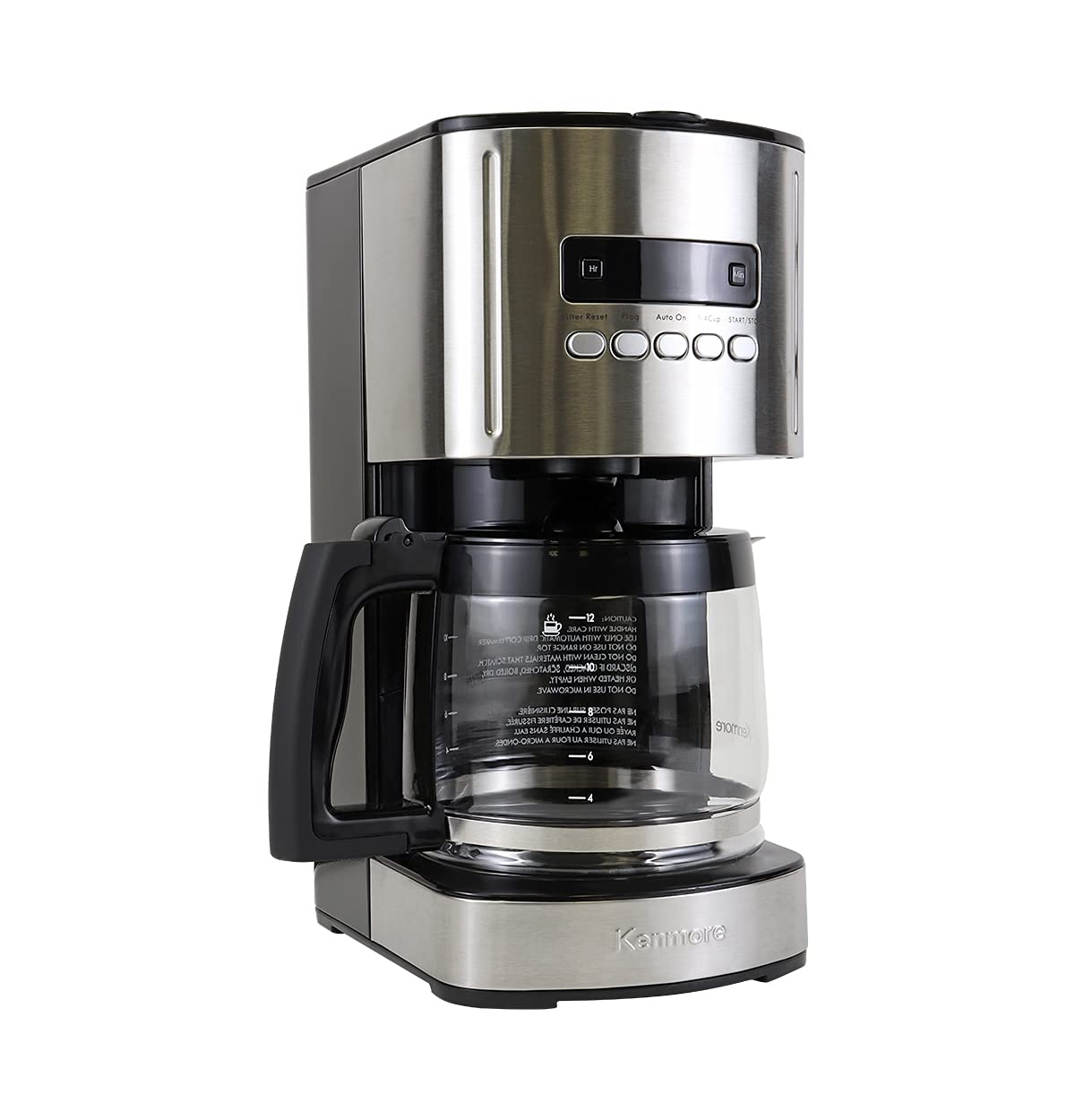 12 Cup Programmable Drip Coffee Maker with Glass Pot, Black U998017