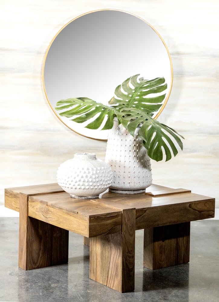 Sheesham Wood Square Coffee Table with Wooden Legs Q536