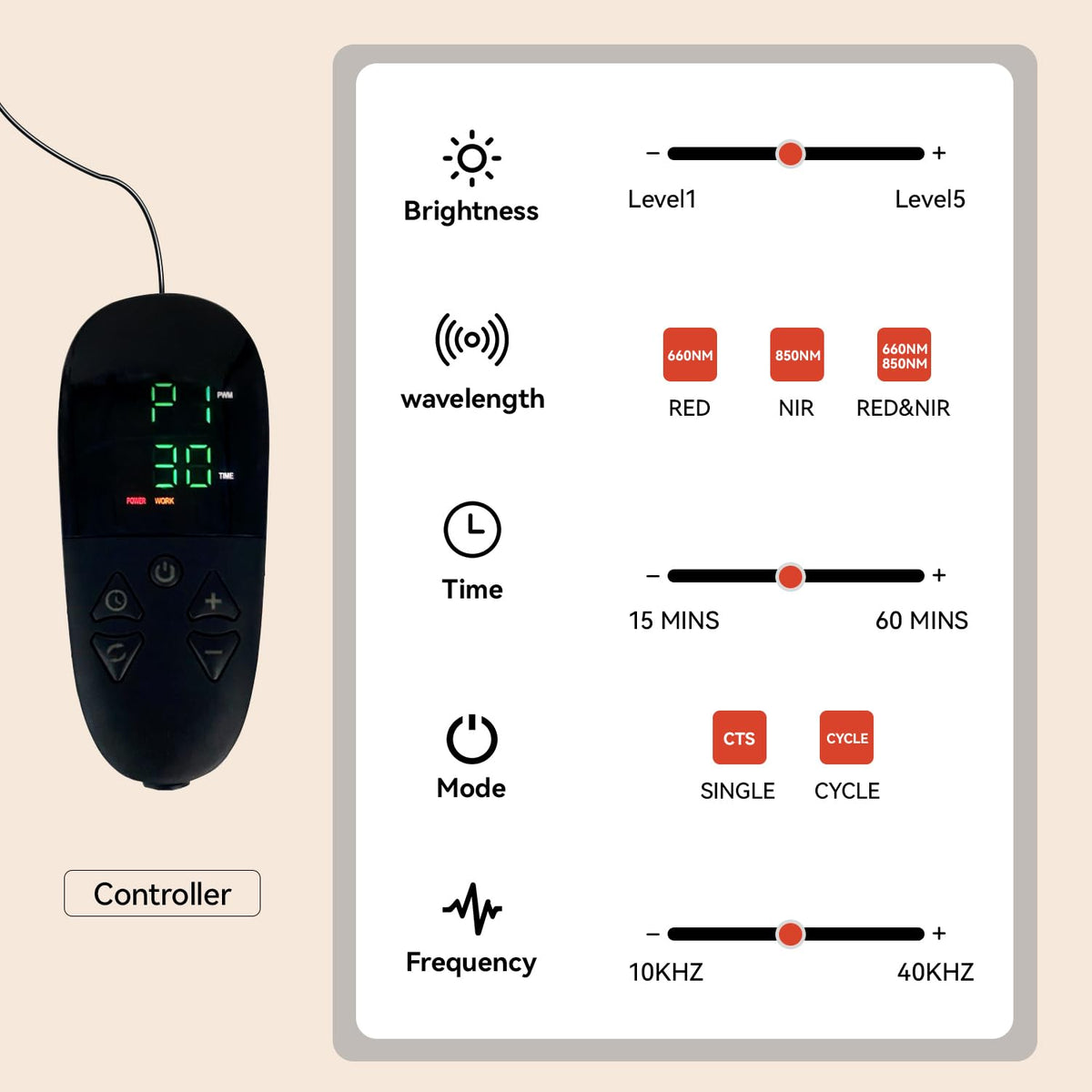 Red Light Therapy Mat 3840pcs LED 660nm 850nm 71''x 32'' W9501