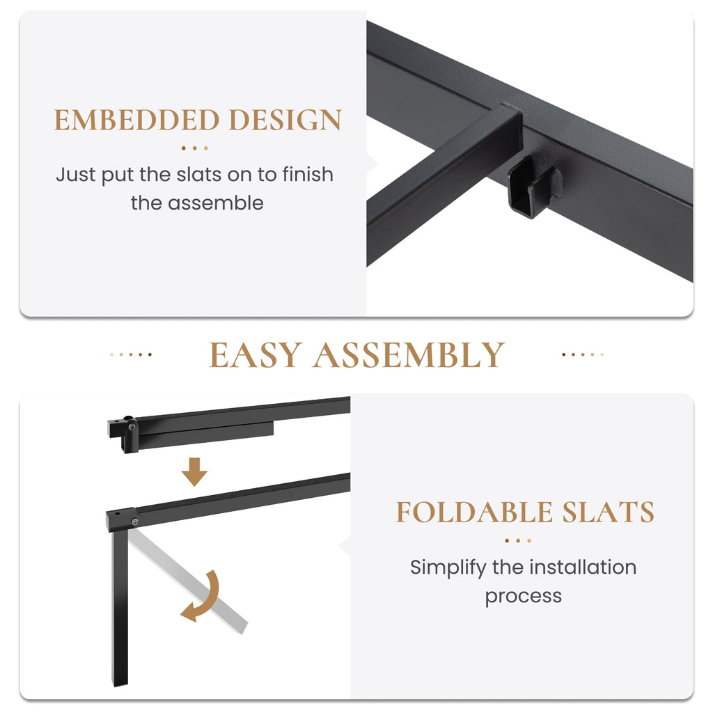 Full Size Black Metal Platform Bed Frame A8685