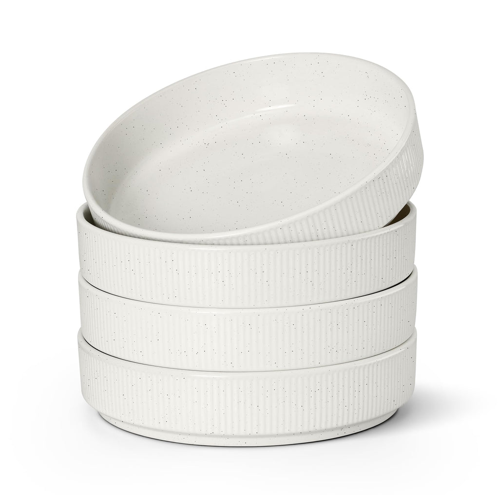 Pasta Bowls Set of 4, 35oz Ceramic, White, 8" U625562