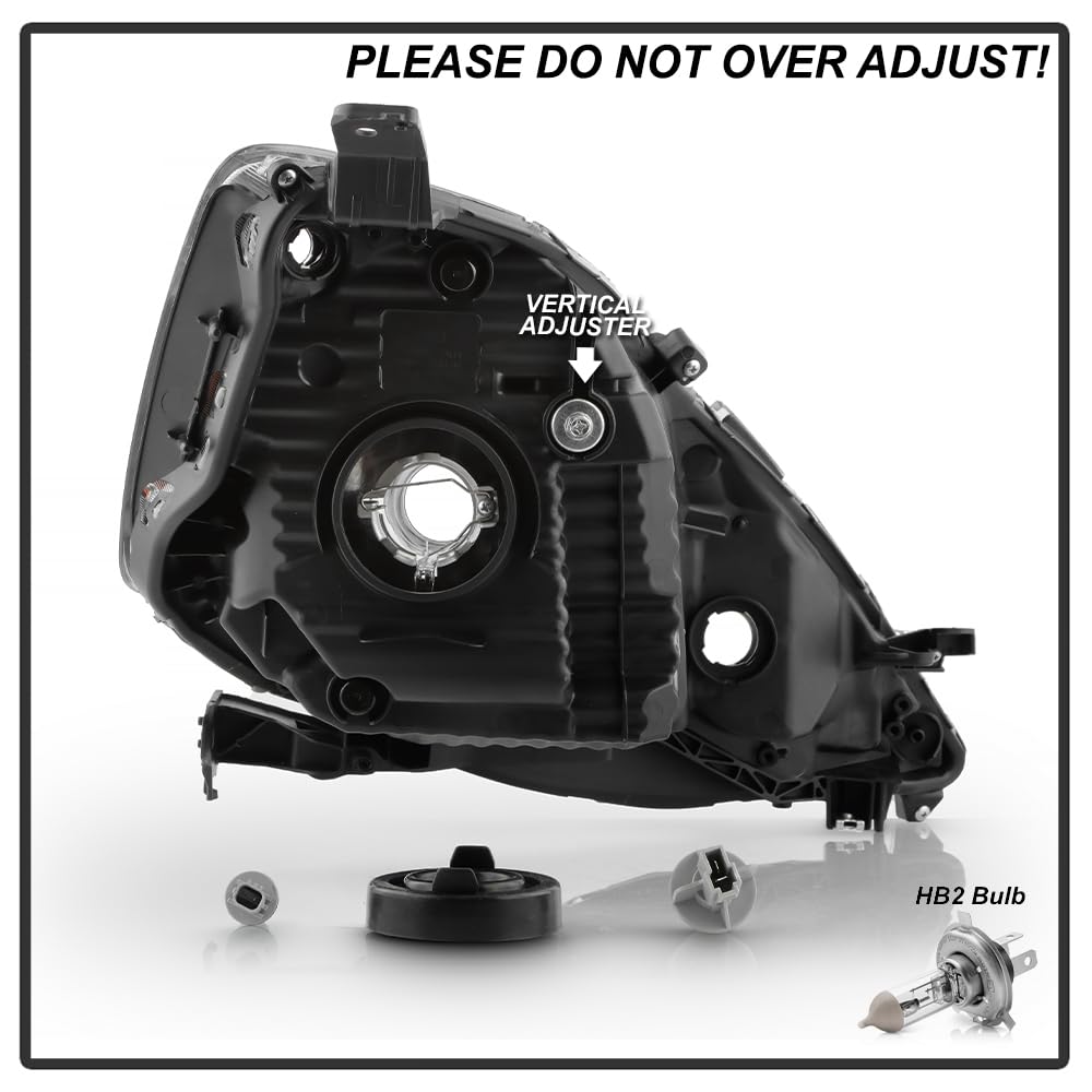 Grey Housing Headlights Pair Set Driver & Passenger Side W93319