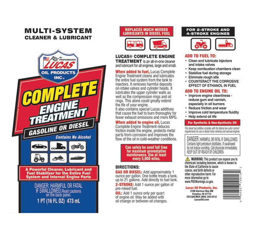 8 Pack 16 Ounce Engine Treatment E464873