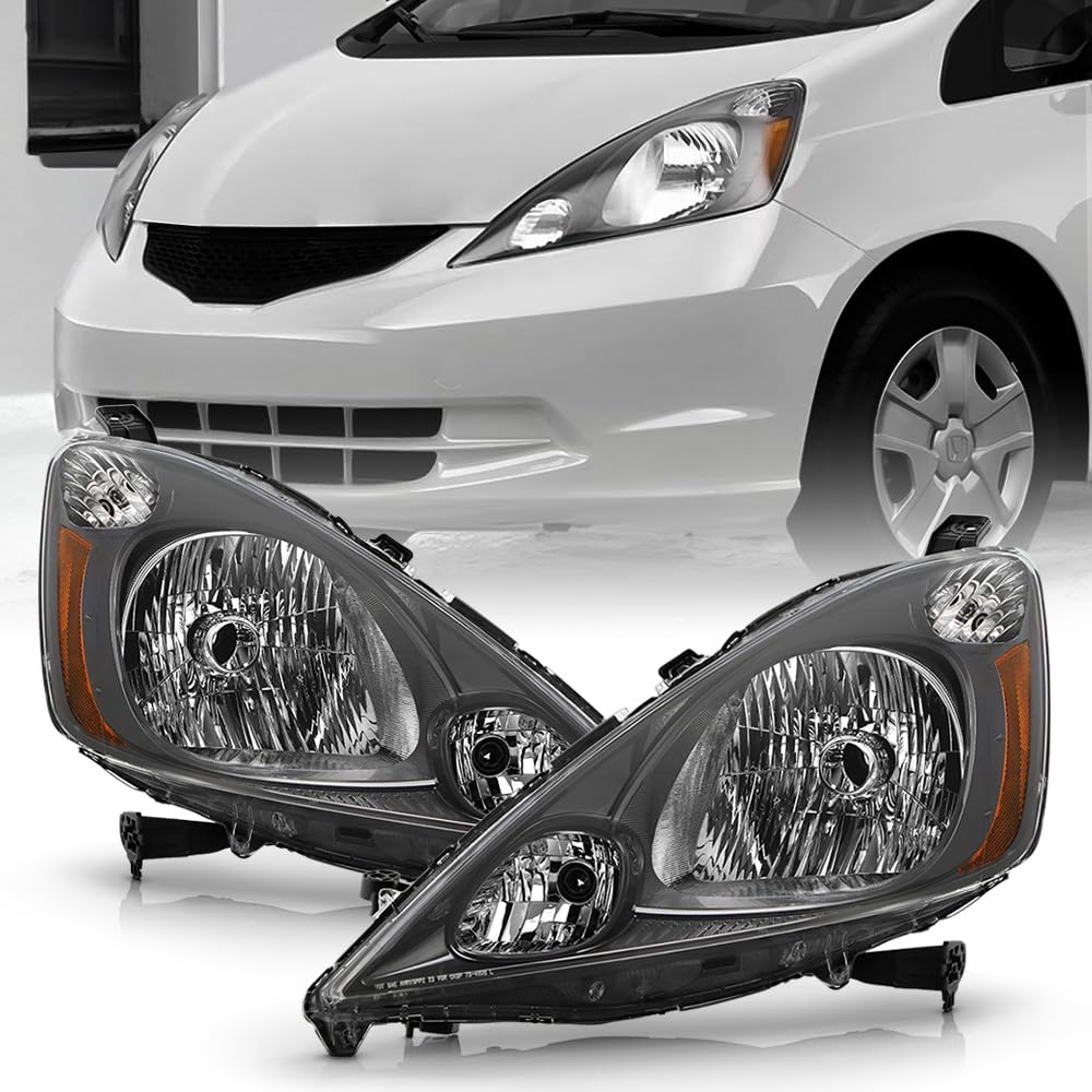 Grey Housing Headlights Pair Set Driver & Passenger Side W93319