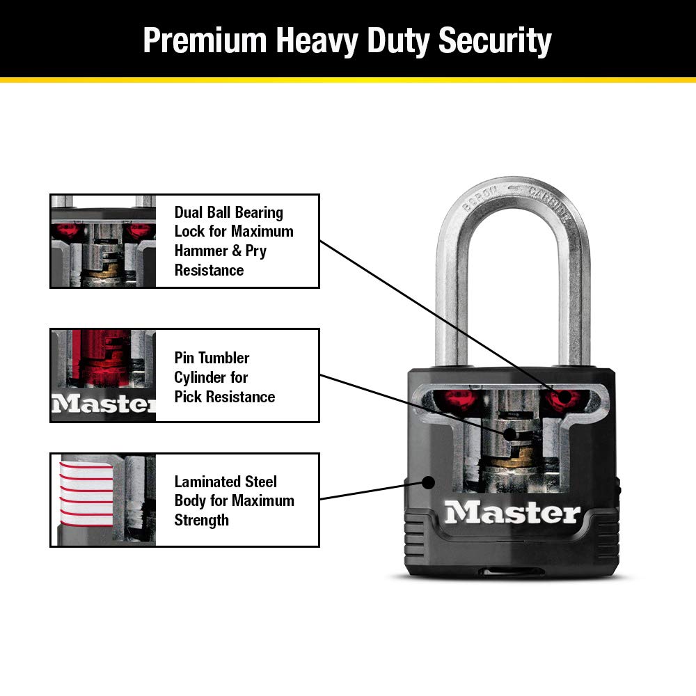 Heavy-Duty Keyed Outdoor Padlock 4-Pack C6923