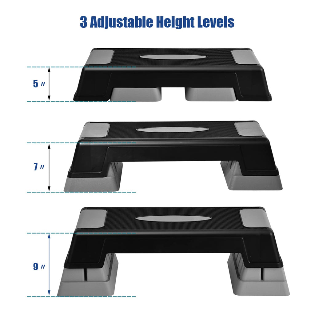 Adjustable Non-slip Aerobic Step Platform with Risers O552479