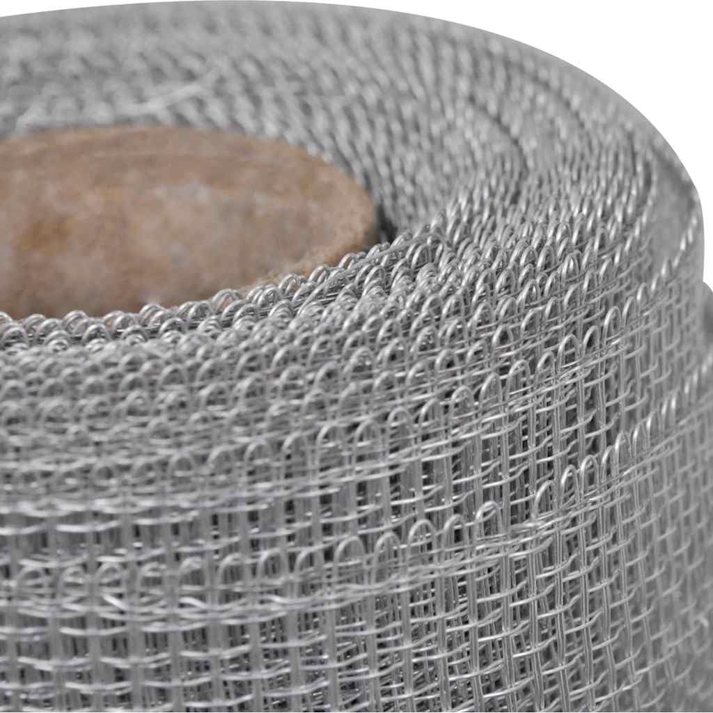 Aluminum Mesh Screen 39.4x196.9 Inches Silver E20899