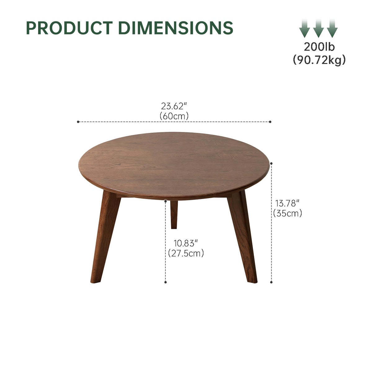 Solid Wood Round Coffee Table T538