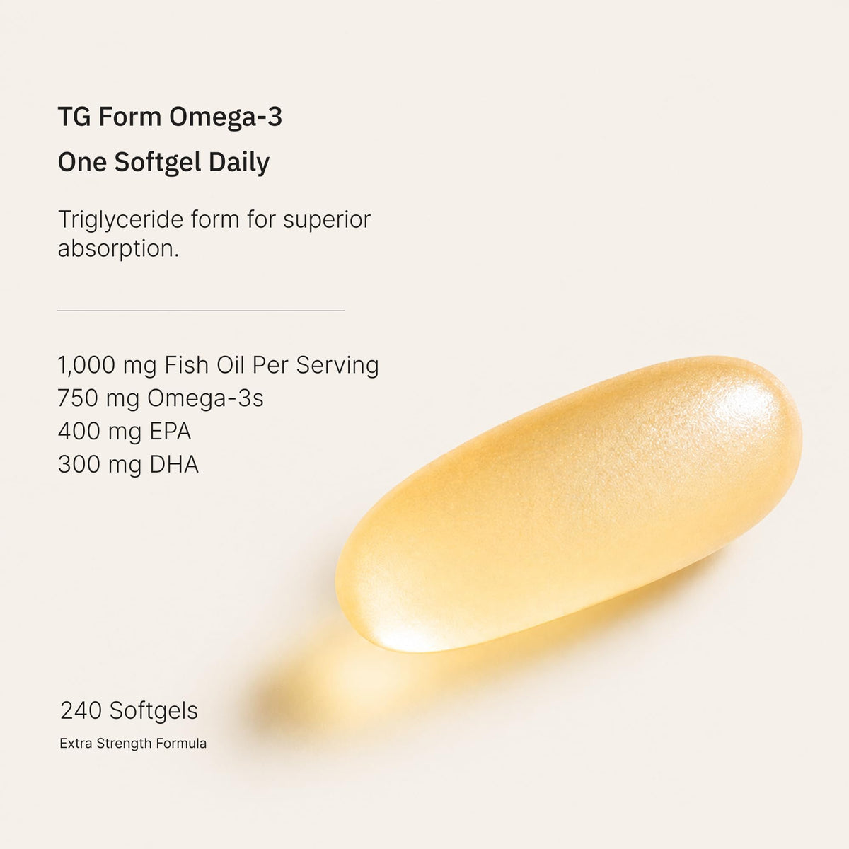 Omega-3 Fish Oil 1000mg 240 Softgels Q864