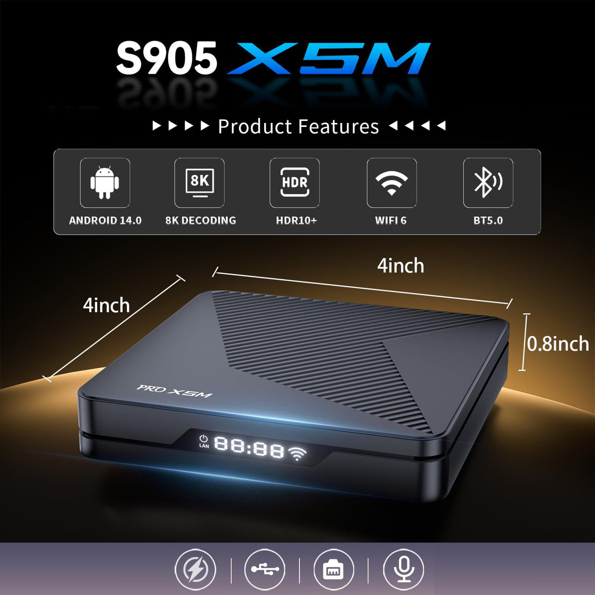 Android 14.0 TV Box 2GB RAM 16GB ROM 4K HDR10+ Q356