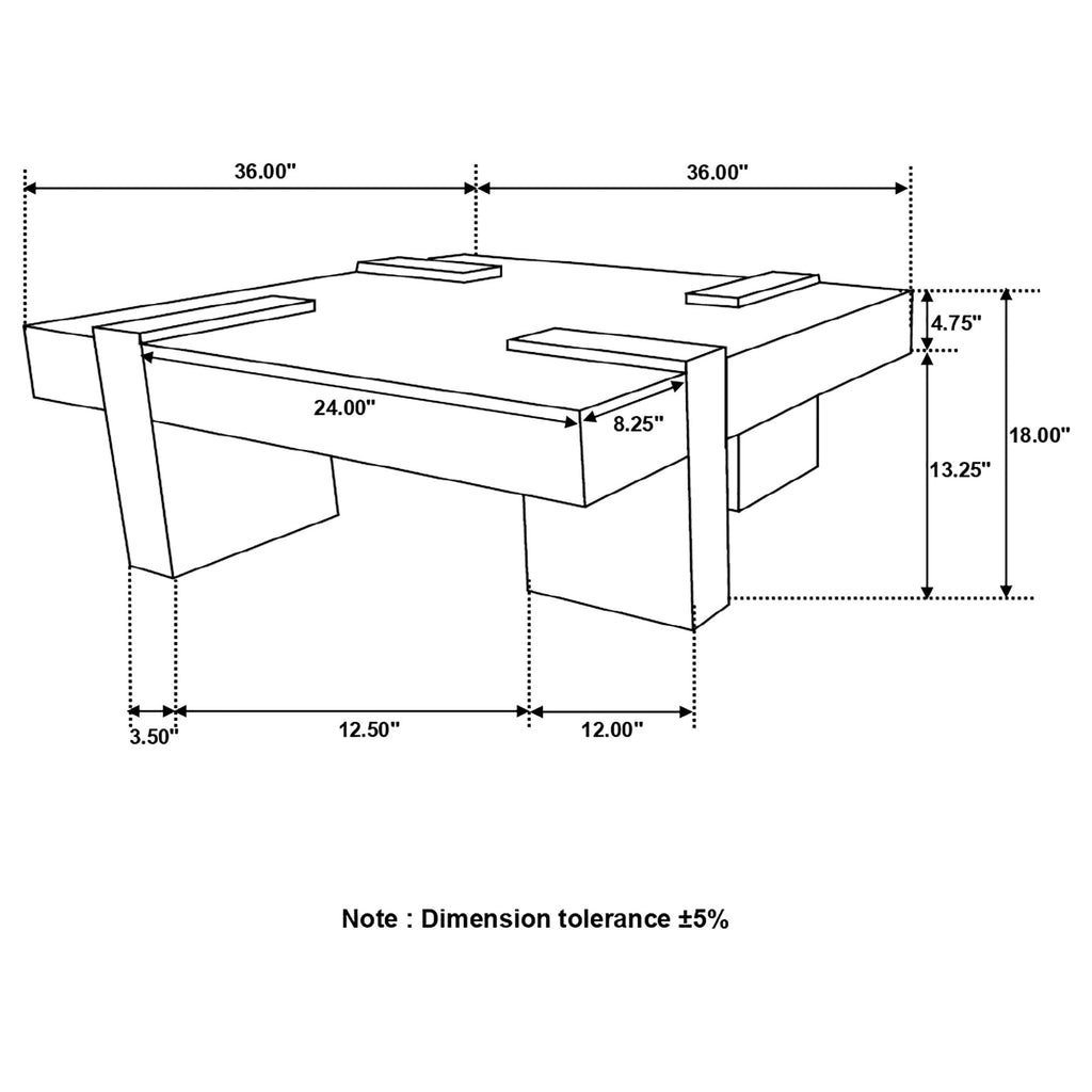 Sheesham Wood Square Coffee Table with Wooden Legs Q536