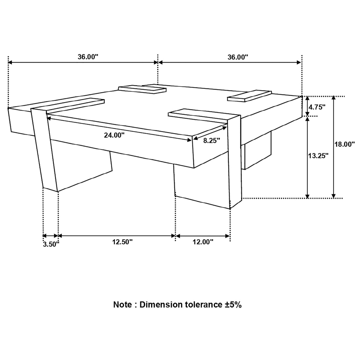 Sheesham Wood Square Coffee Table with Wooden Legs Q536