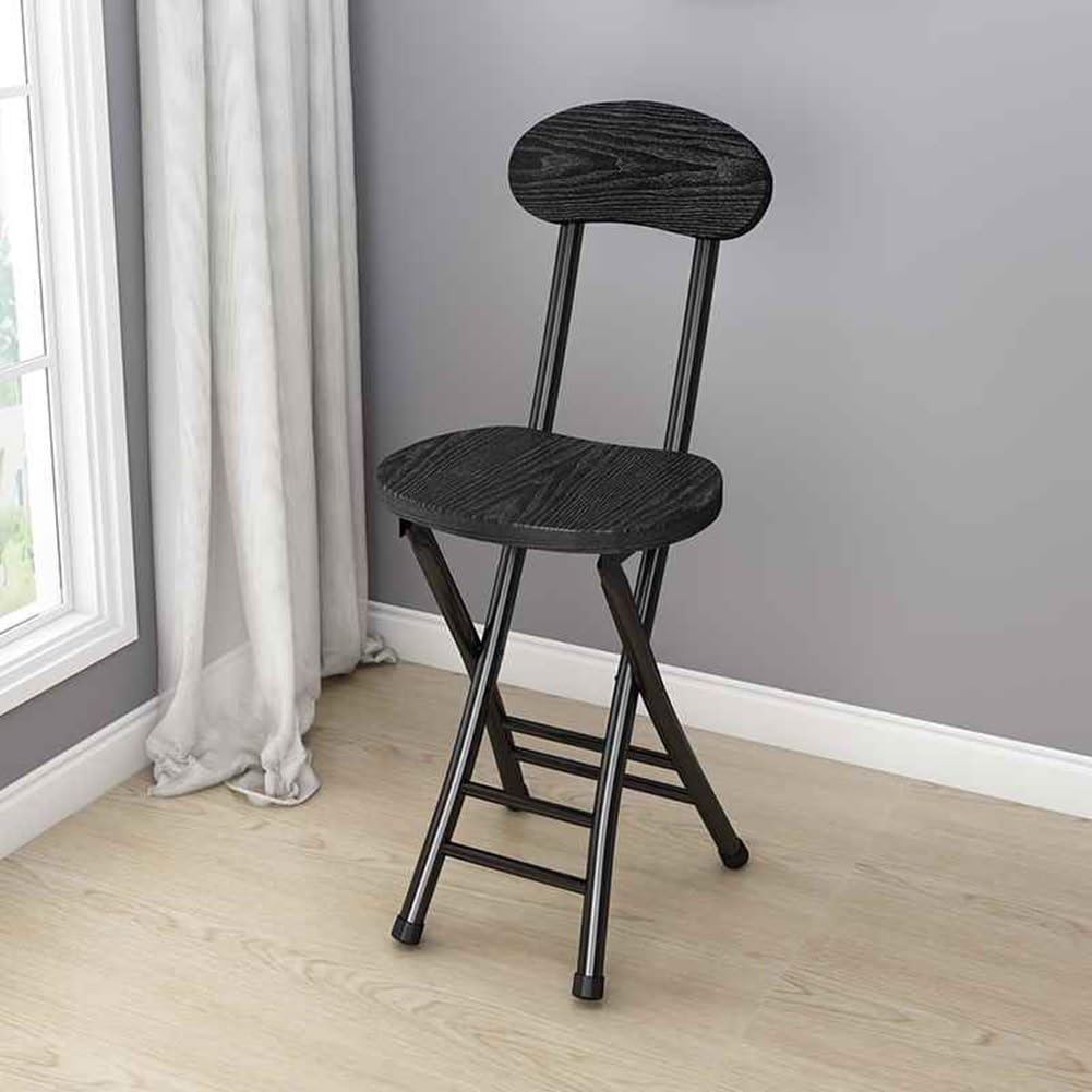 18 Inch Black Folding Bar Stool with Backrest and Footrest X713118