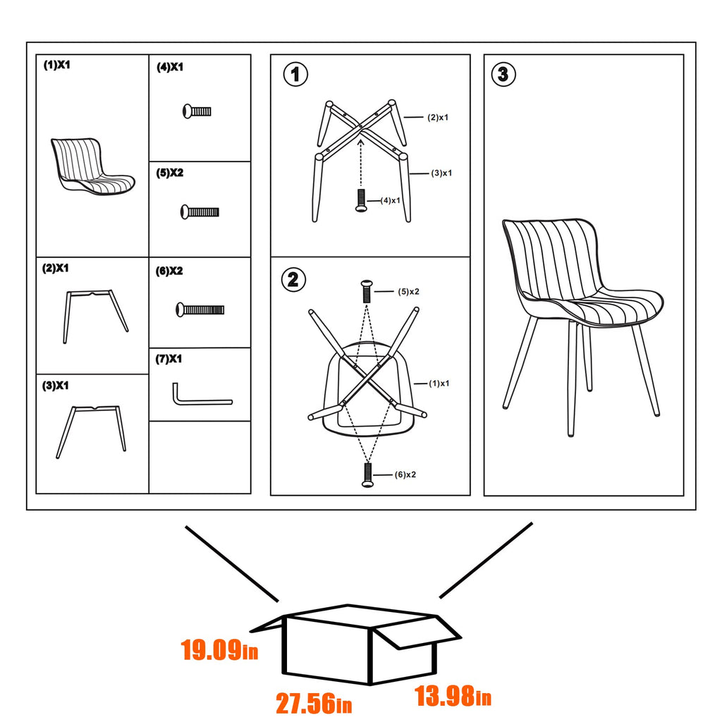 Black Dining Chairs Set of 2 P48741