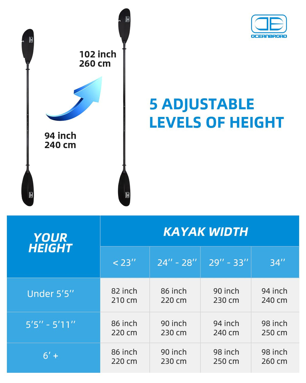 Adjustable Fishing Kayak Paddle with Paddle Leash L524