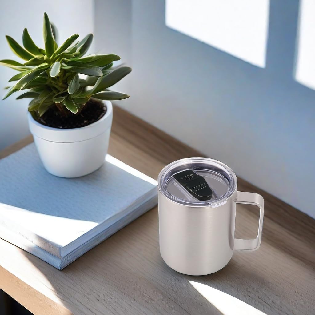 14oz Insulated Stainless Steel Coffee Mug with Lid 2 Pack V673222
