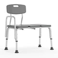 Adjustable Gray Bath & Shower Transfer Bench with Back and Side Arm Y217