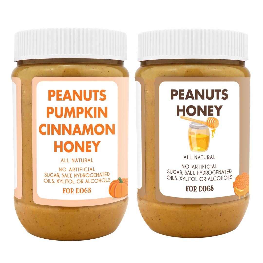 Natural Peanut Butter for Dogs Set of 2 17oz Jars J1784