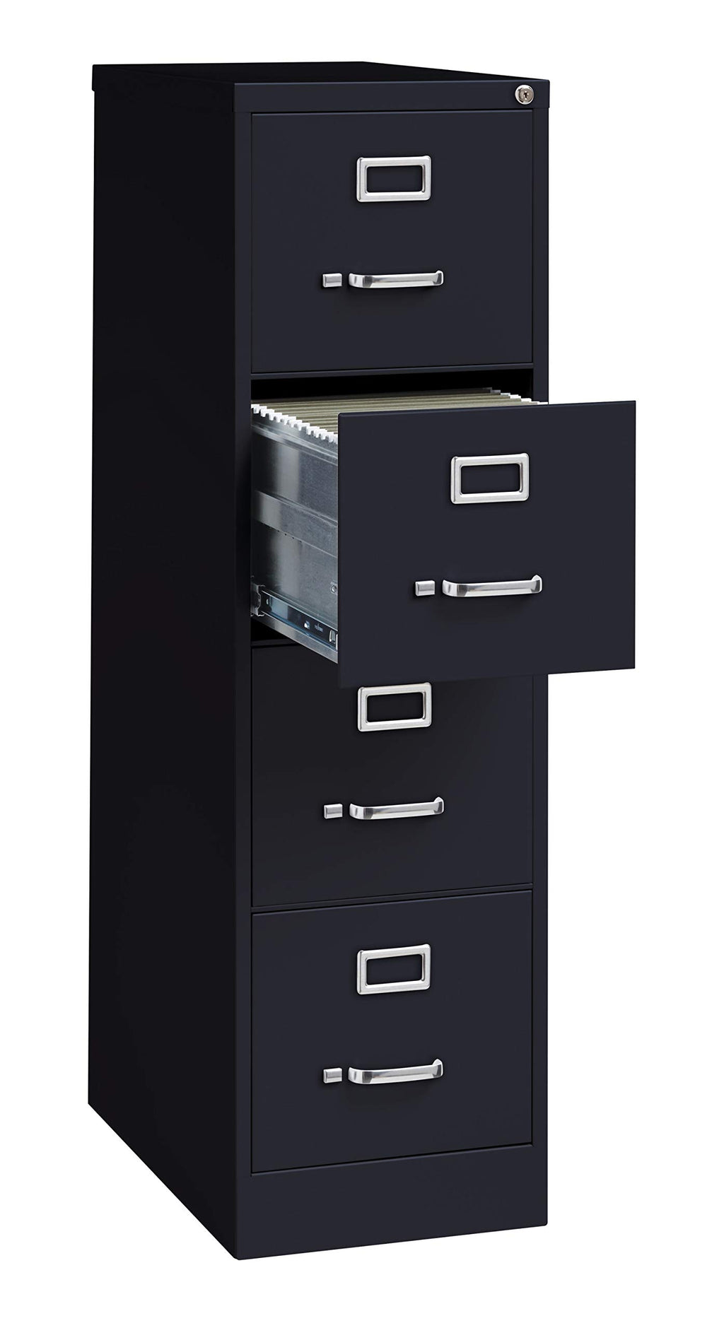 4 Drawer Letter Width Vertical File Cabinet Black Y344584