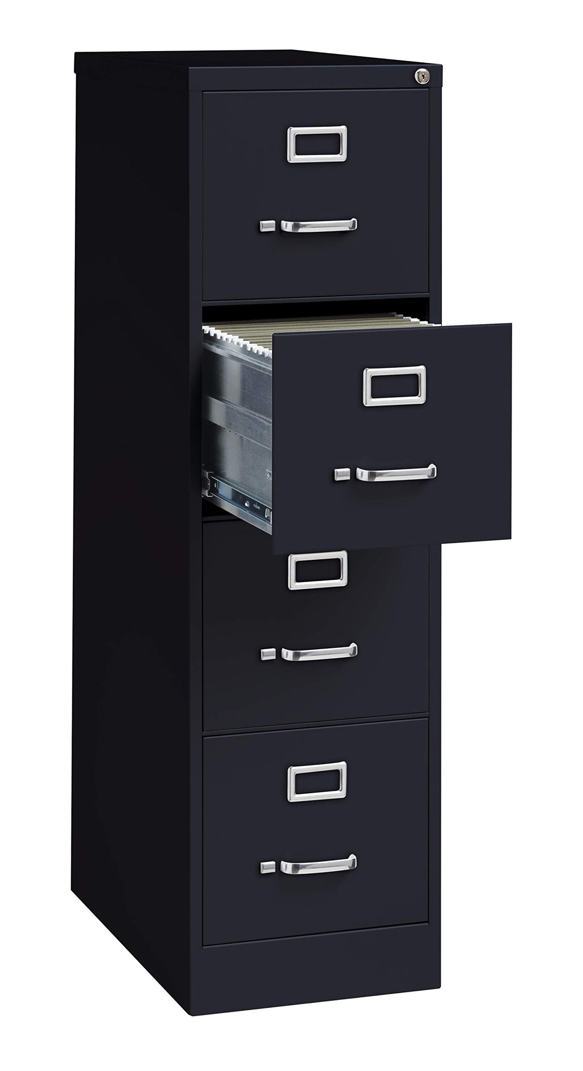 4 Drawer Letter Width Vertical File Cabinet Black Y344584