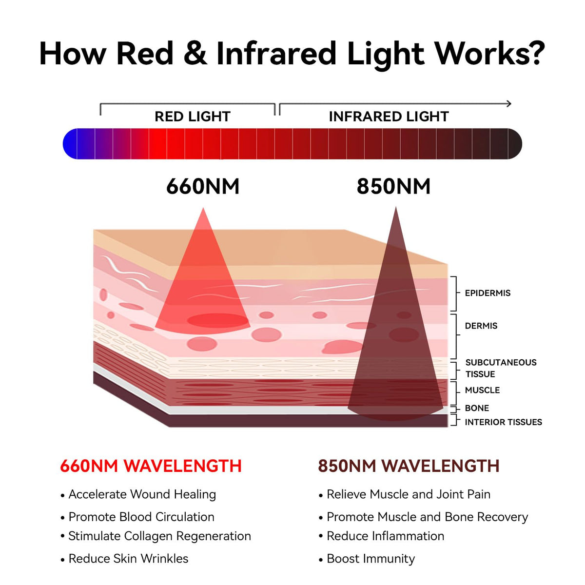 Red Light Therapy Mat 3840pcs LED 660nm 850nm 71''x 32'' W9501