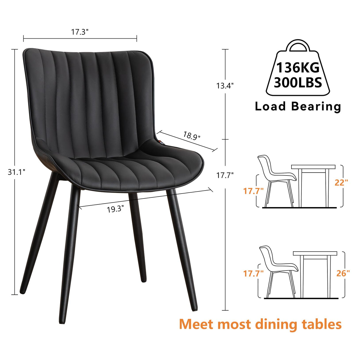 Black Dining Chairs Set of 2 P48741