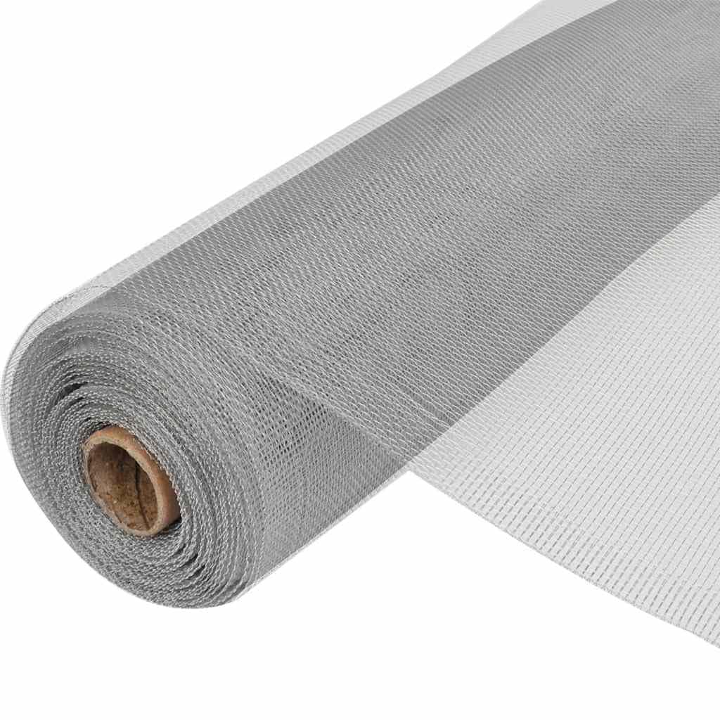 Aluminum Mesh Screen 39.4x196.9 Inches Silver E20899