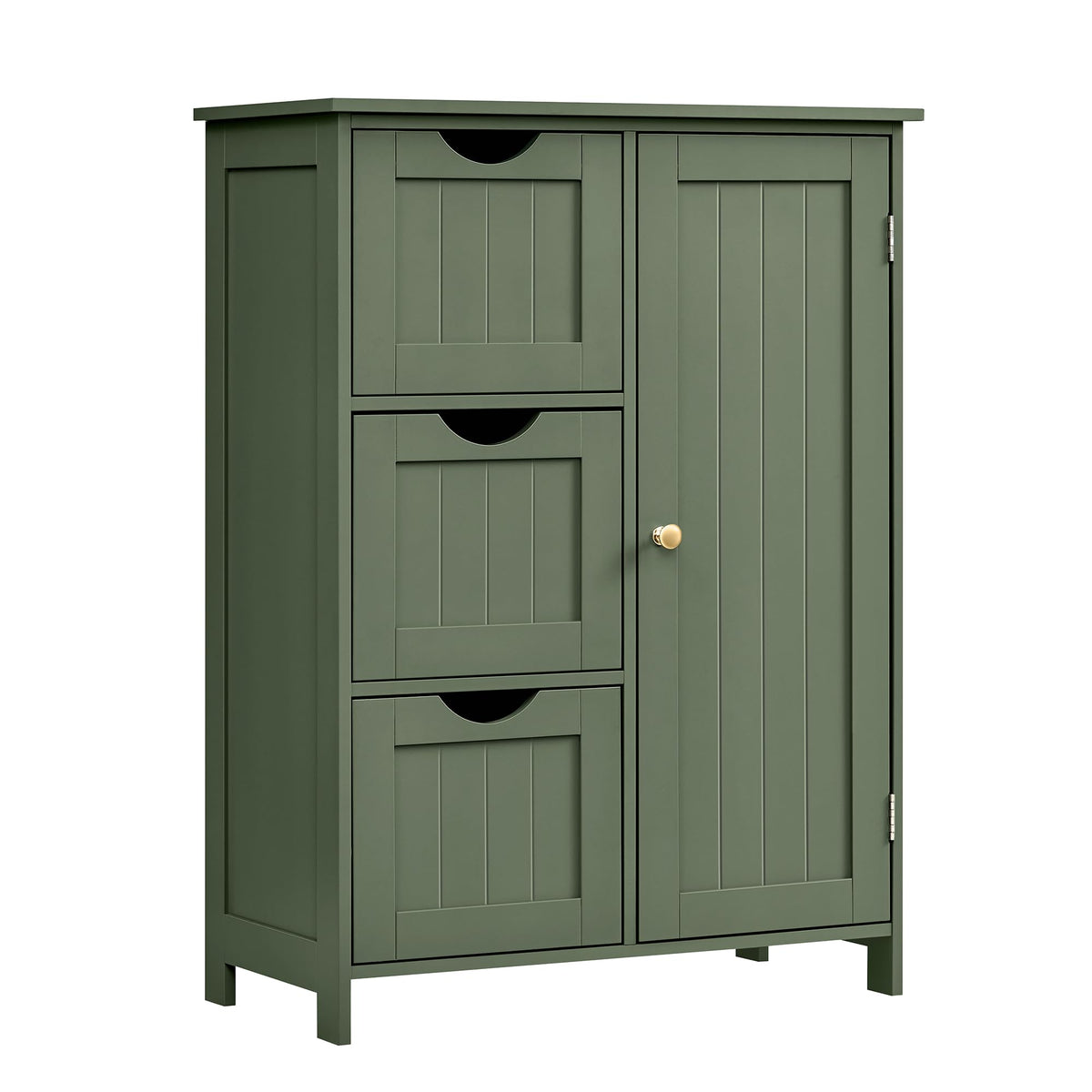 Forest Green 3 Drawer Bathroom Floor Storage Cabinet S782174