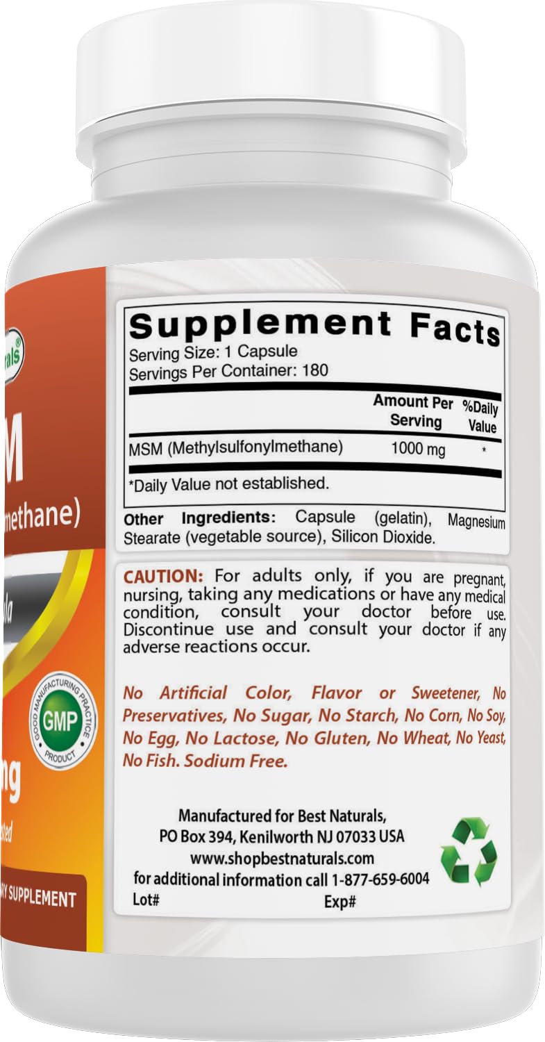 MSM 1000 mg 180 Capsules W756879