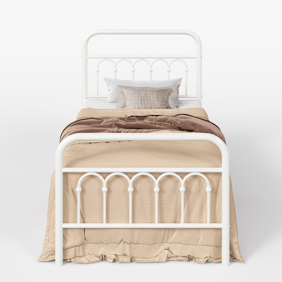 Twin Size Metal Platform Bed Frame with Headboard S68558