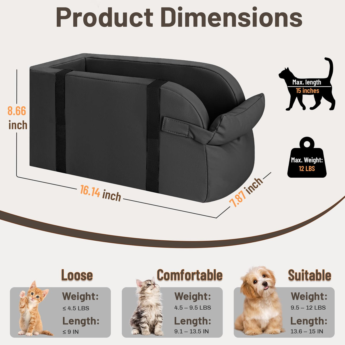 2-in-1 Dog Car Seat & Shoulder Carrier Dark Grey K52430