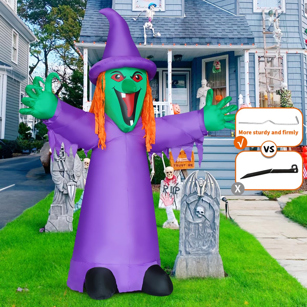 8FT Purple Halloween Inflatables with LEDs D953170